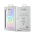 Калъф за iPhone 15 Pro - Guess IML Iridescent MagSafe (GUHMP15LHITSU) - Лилав