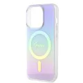 Калъф за iPhone 15 Pro - Guess IML Iridescent MagSafe (GUHMP15LHITSU) - Лилав