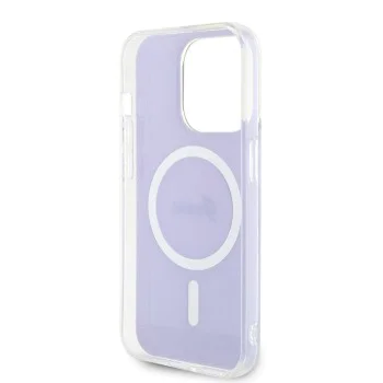 Калъф за iPhone 15 Pro - Guess IML Iridescent MagSafe (GUHMP15LHITSU) - Лилав