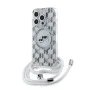 Калъф за iPhone 15 Pro - Karl Lagerfeld IML Crossbody MagSafe (KLHMP15LHHCKCKCKLCT) - Прозрачен монограм Karl&Choupette Head