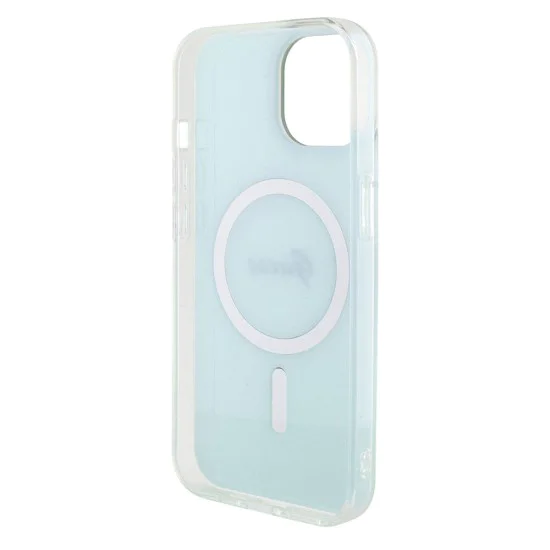 Калъф за iPhone 15 Plus - Guess IML Iridescent MagSafe (GUHMP15MHITSQ) - Тюркоаз