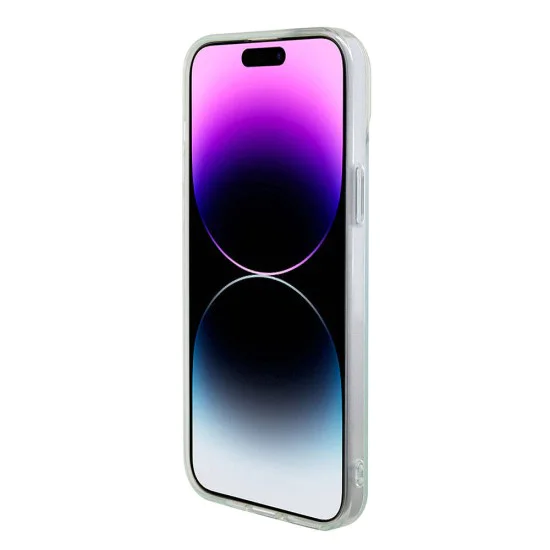 Калъф за iPhone 15 Plus - Guess IML Iridescent MagSafe (GUHMP15MHITSQ) - Тюркоаз