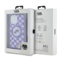 Калъф за iPhone 15 Pro - Karl Lagerfeld IML Crossbody MagSafe (KLHMP15LHCKCKCKCKLCU) - лилав монограм Karl&Choupette Head