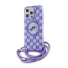 Калъф за iPhone 15 Pro - Karl Lagerfeld IML Crossbody MagSafe (KLHMP15LHCKCKCKCKLCU) - лилав монограм Karl&Choupette Head