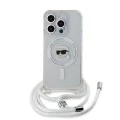 Калъф за iPhone 15 Pro - Karl Lagerfeld IML Crossbody MagSafe (KLHMP15LHHCKCKHNT) - Transparent Karl Head