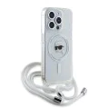 Калъф за iPhone 15 Pro - Karl Lagerfeld IML Crossbody MagSafe (KLHMP15LHHCKCKHNT) - Transparent Karl Head
