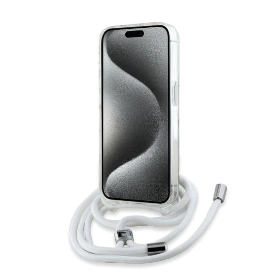 Калъф за iPhone 15 Pro - Karl Lagerfeld IML Crossbody MagSafe (KLHMP15LHHCKCKHNT) - Transparent Karl Head
