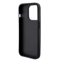 Калъф за iPhone 15 Pro Max - Guess Grip Stand 4G Saffiano Rhinestone Saffiano (GUHCP15XPGPGSSADK) - черен