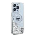 Калъф за iPhone 15 Pro Max - Karl Lagerfeld Liquid Glitter MagSafe (KLHMP15XLGCHSGH) - Transparent Choupette Head