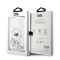 Калъф за iPhone 15 Pro Max - Karl Lagerfeld Liquid Glitter MagSafe (KLHMP15XLGCHSGH) - Transparent Choupette Head