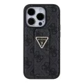 Калъф за iPhone 15 Pro - Guess Grip Stand 4G Triangle Triangle Strass (GUHCP15LPGS4TDK) - Черен
