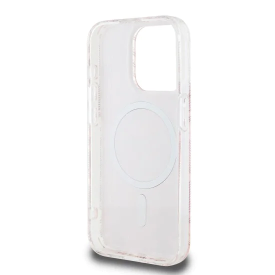 Калъф за iPhone 15 Pro Max - Guess IML GCube MagSafe (GUHMP15XHGCUSTGP) - Розов