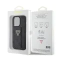 Калъф за iPhone 15 Pro Max - Guess Grip Stand 4G Triangle Triangle Strass (GUHCP15XPGPGS4TDK) - Черен