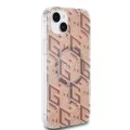 Калъф за iPhone 15 Plus - Guess IML GCube MagSafe (GUHMP15MHMHGCUSTGW) - Кафяв