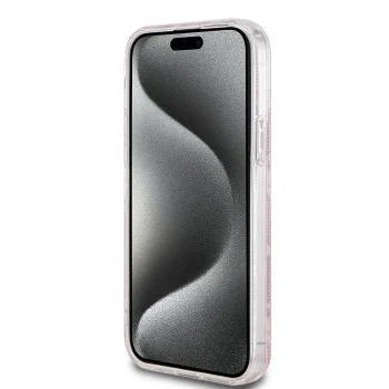 Калъф за iPhone 15 Plus - Guess IML GCube MagSafe (GUHMP15MHMHGCUSTGP) - Розов