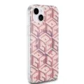 Калъф за iPhone 15 Plus - Guess IML GCube MagSafe (GUHMP15MHMHGCUSTGP) - Розов