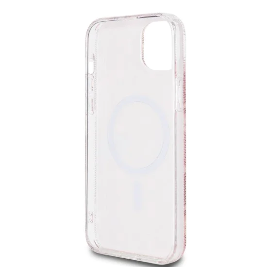 Калъф за iPhone 15 Plus - Guess IML GCube MagSafe (GUHMP15MHMHGCUSTGP) - Розов