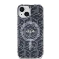 Калъф за iPhone 15 Plus - Guess IML GCube MagSafe (GUHMP15MHMHGCUSTGK) - Черен