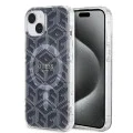 Калъф за iPhone 15 Plus - Guess IML GCube MagSafe (GUHMP15MHMHGCUSTGK) - Черен