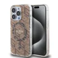 Калъф за iPhone 15 Pro - Guess IML GCube GCube MagSafe (GUHMP15LHGCUSTGW) - Кафяв