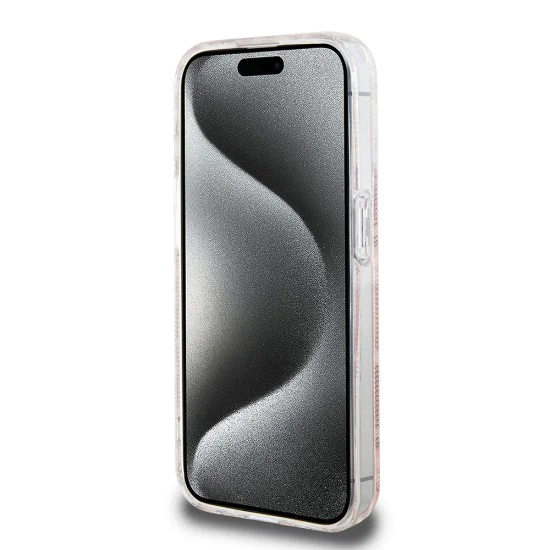 Калъф за iPhone 15 Pro - Guess IML GCube MagSafe (GUHMP15LHGCUSTGP) - Розов