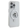 Калъф за iPhone 15 Pro - Karl Lagerfeld Hardcase Ring Stand MagSafe (KLHMP15LHHMMRSKCH) - Бял Karl&Choupette