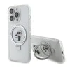Калъф за iPhone 15 Pro - Karl Lagerfeld Hardcase Ring Stand MagSafe (KLHMP15LHHMMRSKCH) - Бял Karl&Choupette