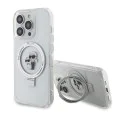 Калъф за iPhone 15 Pro - Karl Lagerfeld Hardcase Ring Stand MagSafe (KLHMP15LHHMMRSKCH) - Бял Karl&Choupette