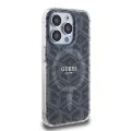 Калъф за iPhone 15 Pro - Guess IML GCube MagSafe (GUHMP15LHGCUSTGK) - Черен