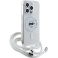 Калъф за iPhone 15 Pro Max - Karl Lagerfeld IML Crossbody MagSafe (KLHMP15XHCCHCHNT) - Clear Choupette Head&Cord