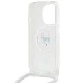 Калъф за iPhone 15 Pro Max - Karl Lagerfeld IML Crossbody MagSafe (KLHMP15XHCCHCHNT) - Clear Choupette Head&Cord