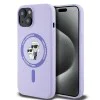 Калъф за iPhone 15 - Karl Lagerfeld Silicone Ring MagSafe (KLHMP15SSCMCMKCRHU) - Purple Karl&Choupette Heads