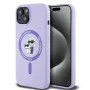 Калъф за iPhone 15 - Karl Lagerfeld Silicone Ring MagSafe (KLHMP15SSCMCMKCRHU) - Purple Karl&Choupette Heads