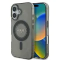 Калъф за iPhone 16 - Guess IML Rhinestones MagSafe (GUHMP16SPFTDTEK) - черен