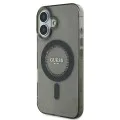 Калъф за iPhone 16 Plus - Guess IML Rhinestones MagSafe (GUHMP16MPFTDTEK) - черен