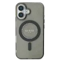 Калъф за iPhone 16 Plus - Guess IML Rhinestones MagSafe (GUHMP16MPFTDTEK) - черен