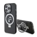Калъф за iPhone 15 Pro - Karl Lagerfeld Hardcase Ring Stand Magsafe (KLHMP15LHHMMRSKCK) - Karl&Choupette
