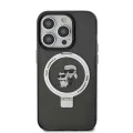 Калъф за iPhone 15 Pro - Karl Lagerfeld Hardcase Ring Stand Magsafe (KLHMP15LHHMMRSKCK) - Karl&Choupette