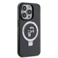 Калъф за iPhone 15 Pro - Karl Lagerfeld Hardcase Ring Stand Magsafe (KLHMP15LHHMMRSKCK) - Karl&Choupette