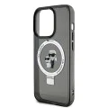 Калъф за iPhone 15 Pro - Karl Lagerfeld Hardcase Ring Stand Magsafe (KLHMP15LHHMMRSKCK) - Karl&Choupette