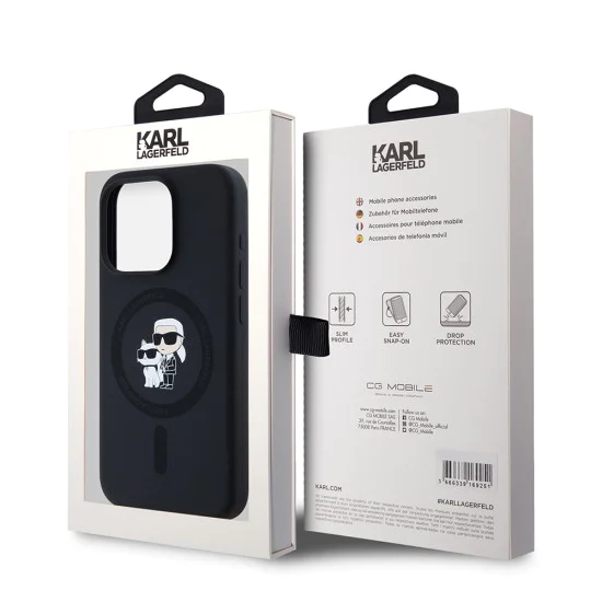 Калъф за iPhone 15 Pro - Karl Lagerfeld Silicone MagSafe (KLHMP15LSCMKKCRHK) - Karl&Choupette