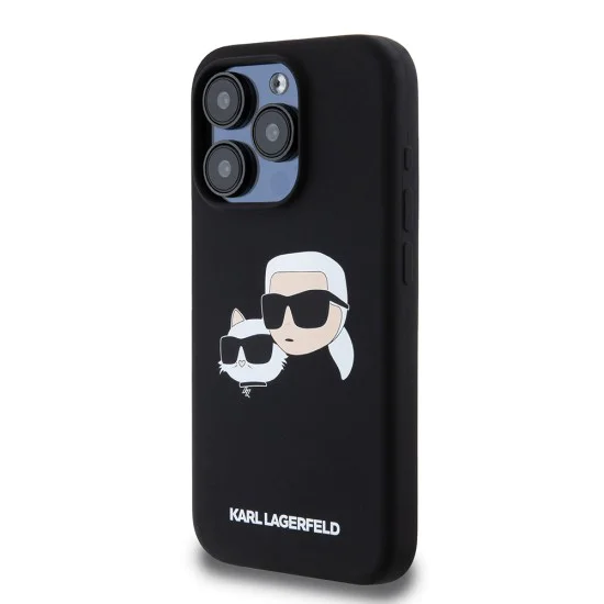 Калъф за iPhone 15 Pro - Karl Lagerfeld Silicone MagSafe (KLHMP15LSKKCHPPLK) - Karl&Choupette Head