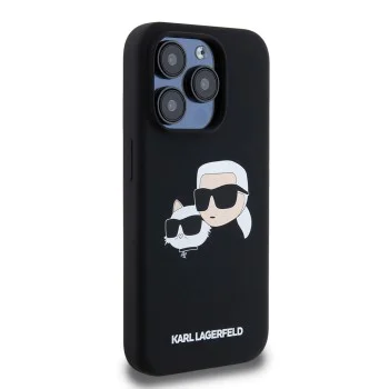 Калъф за iPhone 15 Pro - Karl Lagerfeld Silicone MagSafe (KLHMP15LSKKCHPPLK) - Karl&Choupette Head