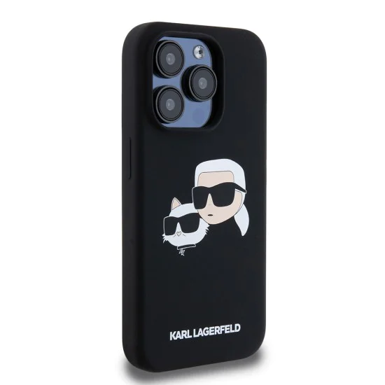 Калъф за iPhone 15 Pro - Karl Lagerfeld Silicone MagSafe (KLHMP15LSKKCHPPLK) - Karl&Choupette Head