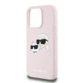 Калъф за iPhone 15 Pro - Karl Lagerfeld Silicone MagSafe (KLHMP15LSKKCHPPLP) - Pink Karl&Choupette Head