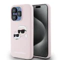 Калъф за iPhone 15 Pro - Karl Lagerfeld Silicone MagSafe (KLHMP15LSKKCHPPLP) - Pink Karl&Choupette Head