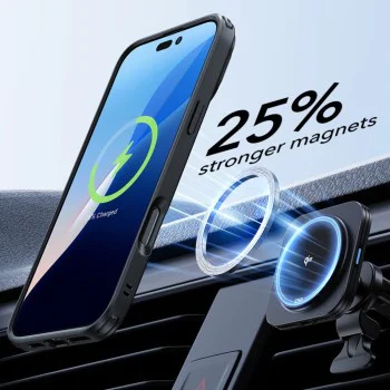 Калъф за iPhone 16 Plus + калъф - ESR Classic Hybrid HaloLock HaloLock Kickstand - Clear Black