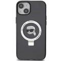Калъф за iPhone 15 - Karl Lagerfeld Hardcase Ring Stand MagSafe (KLHMP15SHMRSKKHK) - Karl Head