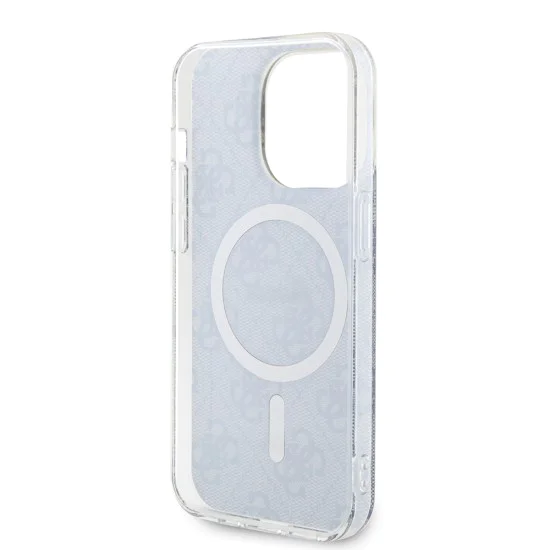 Калъф за iPhone 15 Pro - Guess IML 4G MagSafe (GUHMP15LH4STB) - син