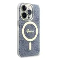 Калъф за iPhone 15 Pro - Guess IML 4G MagSafe (GUHMP15LH4STB) - син